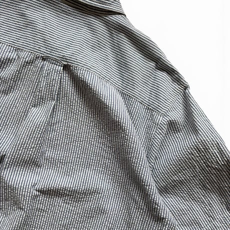 80-90's GAP / Striped Seersucker B.D.Shirt / L / Used