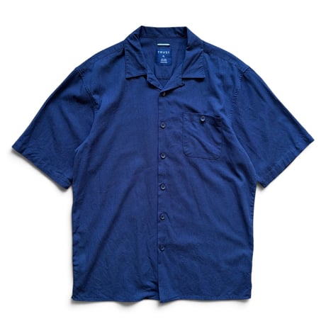 TRUST / Open Collared Shirt / Navy L / Used
