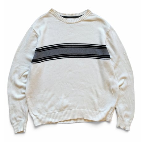 ST.JOHN'SBAY / Striped Cotton Knit / Natural L / Used