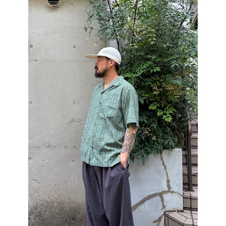 L.L.Bean / Open Collared Shirt / Khaki M / Used