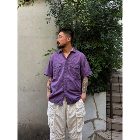 80's Eddie Bauer / Cotton Field Shirt / Purple M / Used