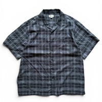 HAGGAR / Plaid Open Collared Shirt / Black XL / Used
