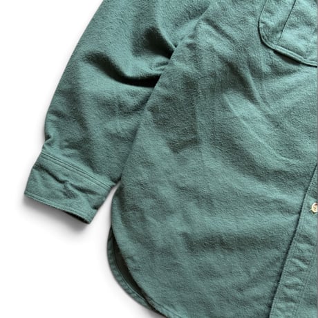 Made in USA / 80's Eddie Bauer / Embroidered Chamois Cloth Field Shirt / Olive L / Used