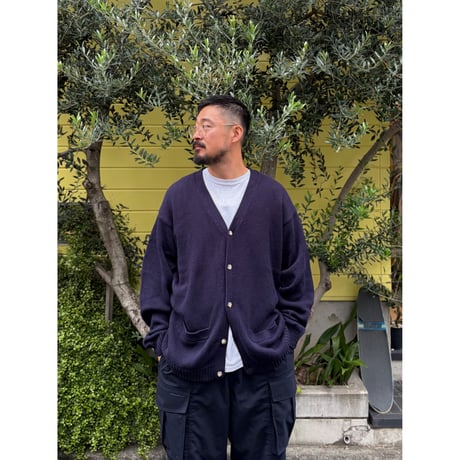 Made in USA / LANDS'END / Cotton Knit Cardigan / Navy XL / Used