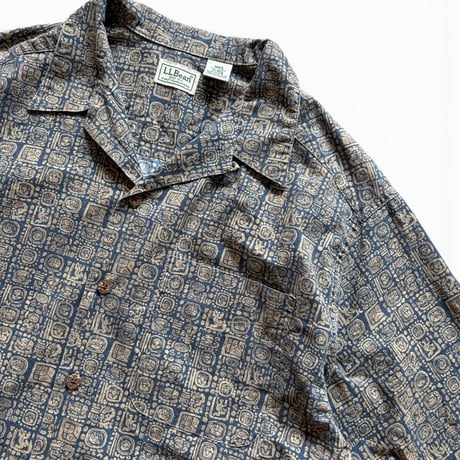 L.L.Bean / Open Collared Shirt / Navy M / Used