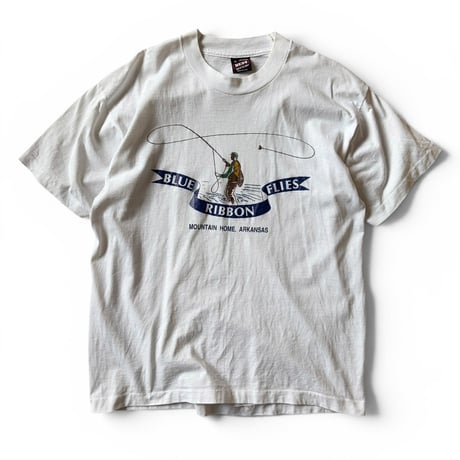 Made in USA / 90's Blue Ribbon Flies Tee / White L / Used