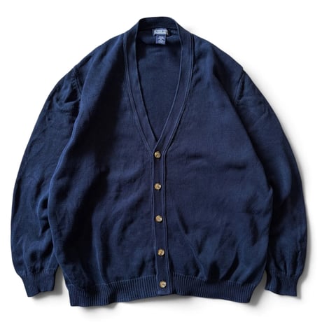 Made in USA / LANDS'END / Cotton Knit Cardigan / Navy XL / Used