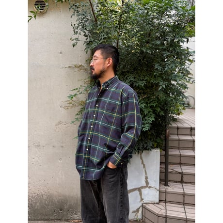 Ralph Lauren / "BIG SHIRT" Plaid B.D.Shirt / L / Used