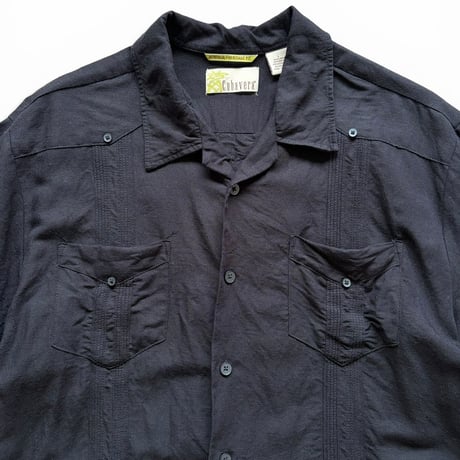 CUBAVERA / Linen Cuba Shirt / Black L / Used