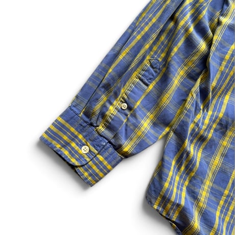 90's J.CREW / Plaid B.D.Shirt / L / Used