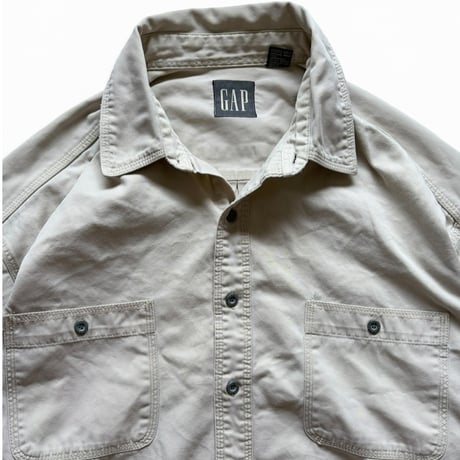 00's GAP / 2Pocketed Work Shirt / Natural XL / Used
