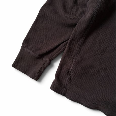 90's Eddie Bauer / Henley Neck Waffle LS / Brown L / Used