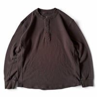 90's Eddie Bauer / Henley Neck Waffle LS / Brown L / Used