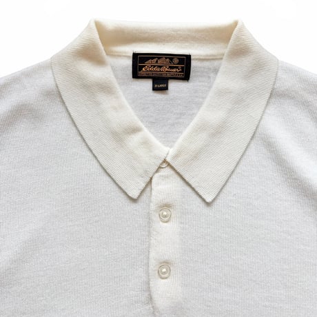 Eddie Bauer × Men's Fudge × Color at Against / Merino Wool Knit Polo / Ivory