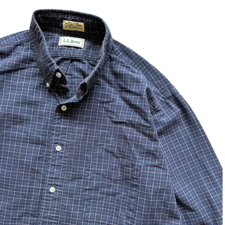 Made in USA / 90's L.L.Bean / Plaid B.D.Shirt / L / Used