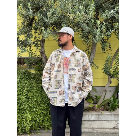 80-90's Woolrich / Allover Printed Shirt / XL / Used