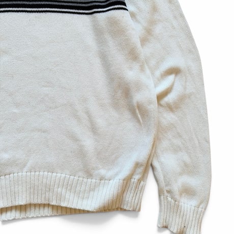 ST.JOHN'SBAY / Striped Cotton Knit / Natural L / Used