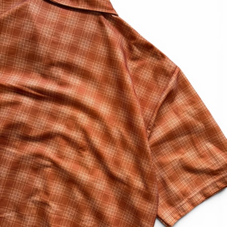 HABAND / Plaid Zip Shirt / Brown XL / Used