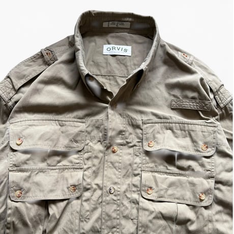00's ORVIS / Cotton Field Shirt / Beige XL / Used