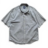 80-90's GAP / Striped Seersucker B.D.Shirt / L / Used
