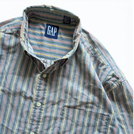90's GAP / Striped B.D.Shirt / XL / Used