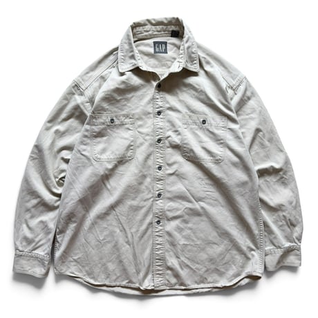 00's GAP / 2Pocketed Work Shirt / Natural XL / Used