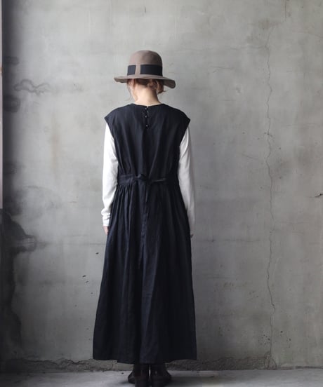 cavane キャヴァネ / Gathered dressⅡ Linen100ワンピース / ca-26166