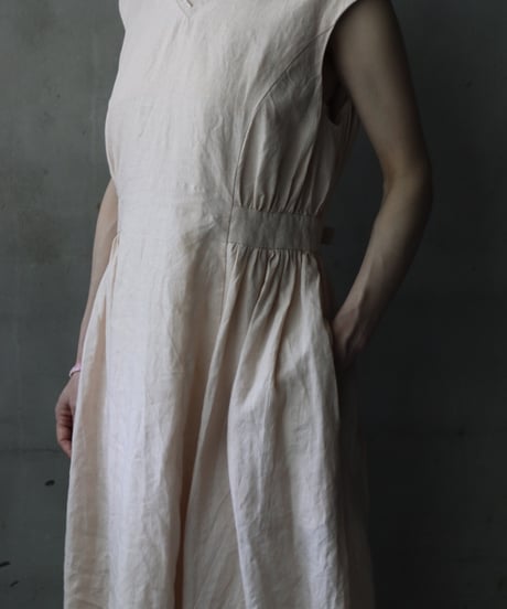 cavane キャヴァネ / Sleeveless Dress linen100ワンピース / ca-26090