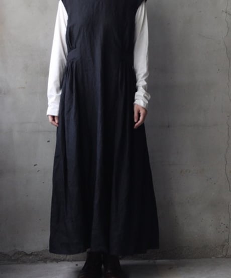 cavane キャヴァネ / Gathered dressⅡ Linen100ワンピース / ca-26166