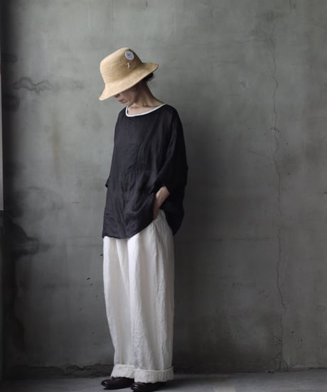 cavane キャヴァネ / Tunic half-sleeve Linen100シャツ / ca-26085