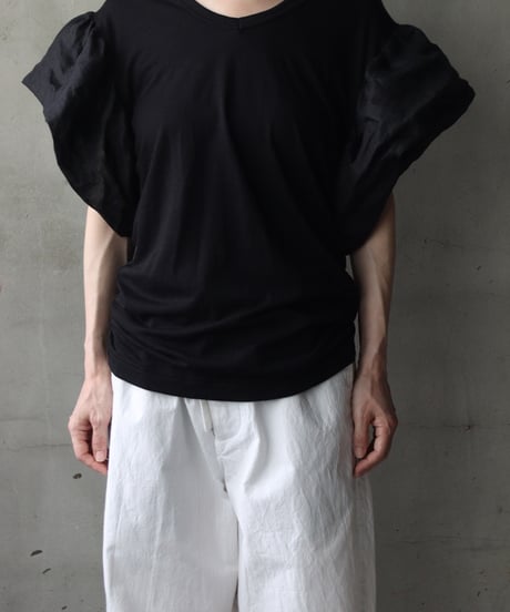 cavane キャヴァネ / Ruffled sleevesTシャツ / ca-26125
