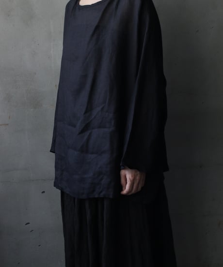 cavane キャヴァネ / Tunic long-sleeve Linen100シャツ / ca-26103