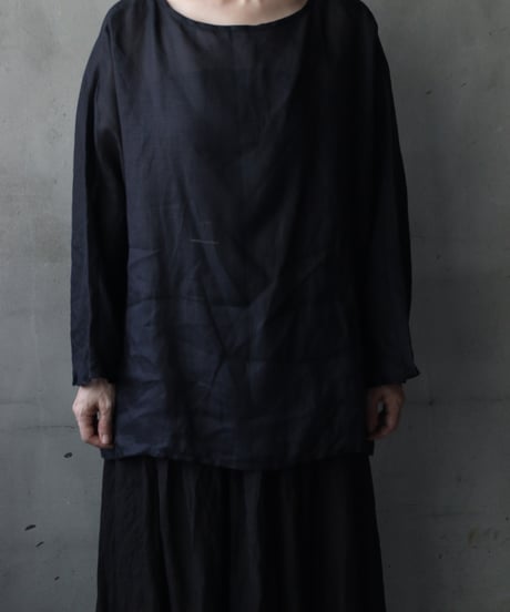 cavane キャヴァネ / Tunic long-sleeve Linen100シャツ / ca-26103