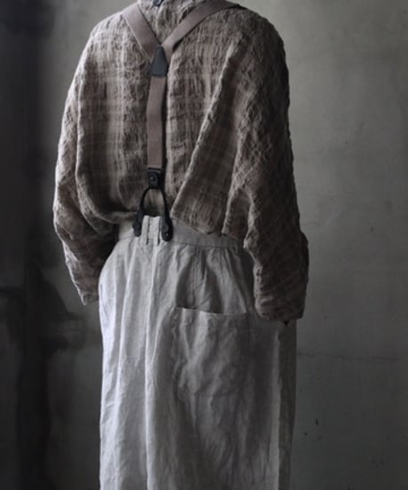 cavane キャヴァネ / Over-Tuck pants with suspender反応染め(硫化)+墨染めパンツ / ca-26160