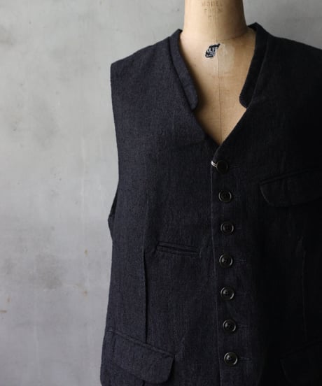KLASICA クラシカ / Square shaped loose Vest "JEUNET " ベスト / kl-26026