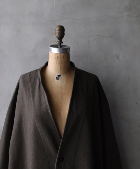 klauseクロイゼ / Shetland Wool Herringbone Gown Middle Length / kla-26066
