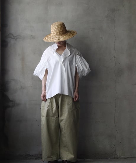 NATIVE VILLAGE ネイティブヴィレッジ / No.5 Simple longing 刺繍ギャザースリーブブラウス/ na-26022