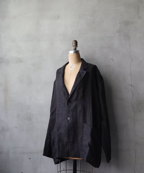 klauseクロイゼ / French Linen Glen Check Tailored Jacketジャケット/ kla-26045
