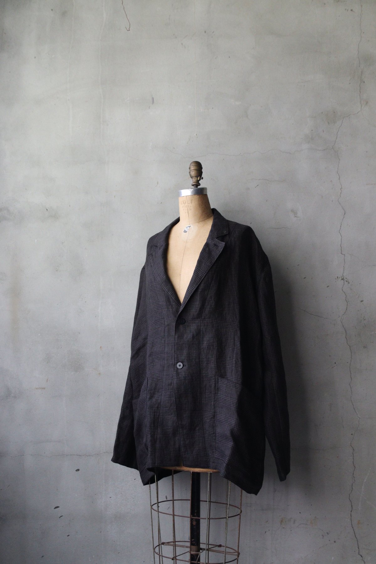 klause ベラルーシリネン ジャケット klauseクロイゼ / French Linen Glen Check Tailored J
