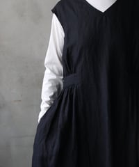 cavane キャヴァネ / Gathered dressⅡ Linen100ワンピース / ca-26166