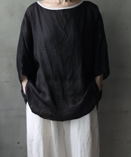 cavane キャヴァネ / Tunic half-sleeve Linen100シャツ / ca-26085