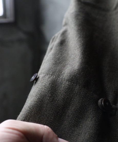 klauseクロイゼ / Shetland Wool Herringbone Gown Middle Length / kla-26066