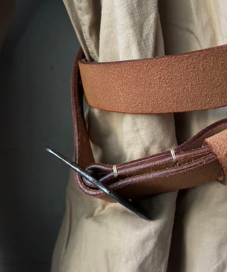 Euro select ユーロセレクト/ French Vintage Buckle Leather Belt革ベルト/ eu-26008