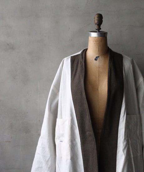 klauseクロイゼ / Shetland Wool Herringbone Gown Middle Length / kla-26066