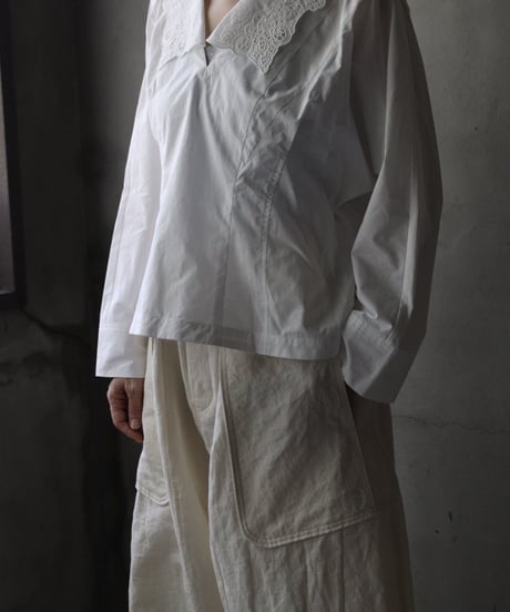 NATIVE VILLAGE ネイティブヴィレッジ / No.5 Simple longing 刺繍襟プルブラウス/ na-26020