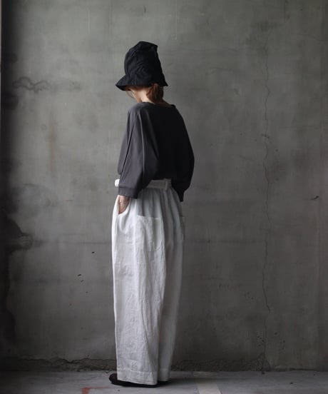 cavane キャヴァネ / Volume Wide Pants with Belt Linen100パンツ/ ca-26133