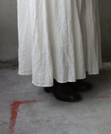 cavane キャヴァネ / Gathered skirt with side button linen100 スカート / ca-26098