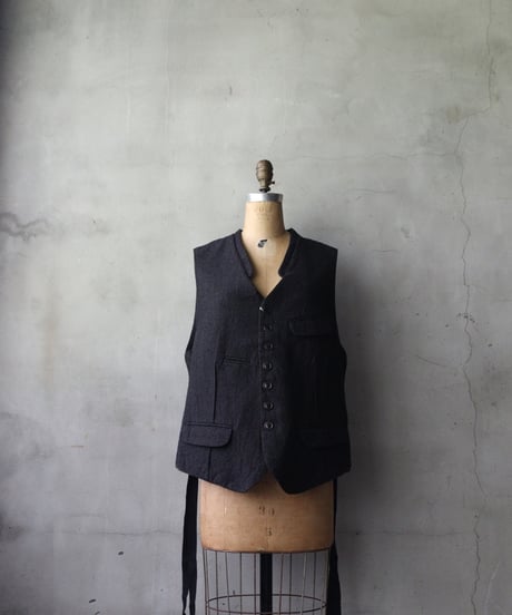KLASICA クラシカ / Square shaped loose Vest "JEUNET " ベスト / kl-26026