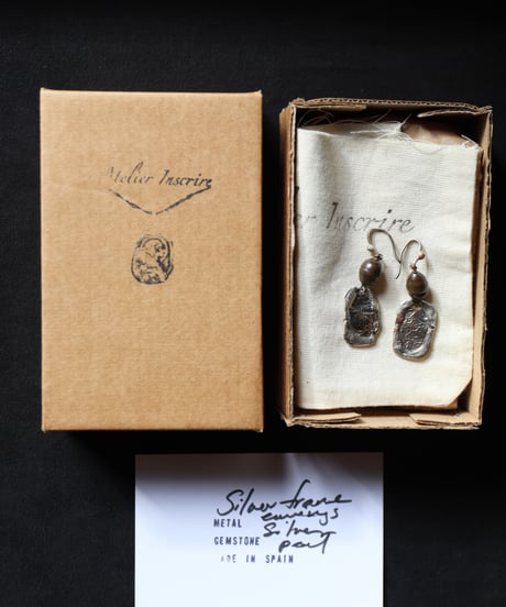 Atelier Inscrire アトリエ インスクリール / COSTUME JEWELLERY SILVER FRAME EARRING / At-26019