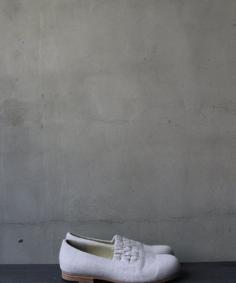 TATAROU with cavane limited shoes / Shirred slip-on Vintage fabric靴 / Tat-26003